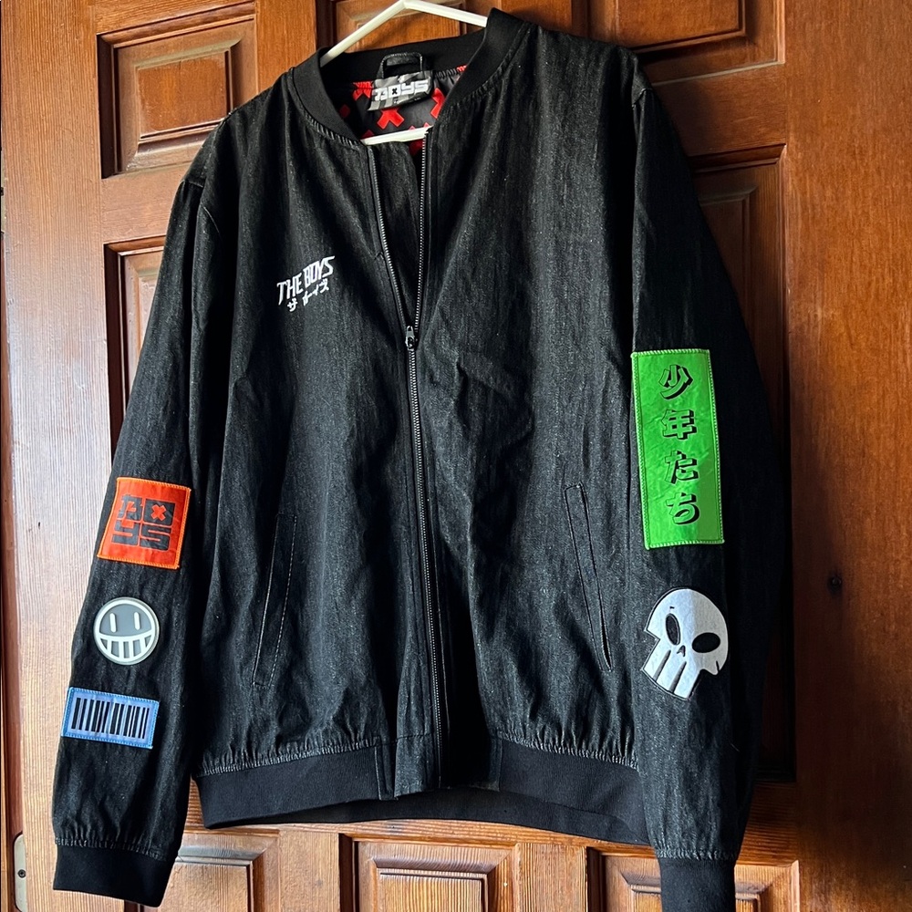 The Boys Club Black and Red Graphic Jacket